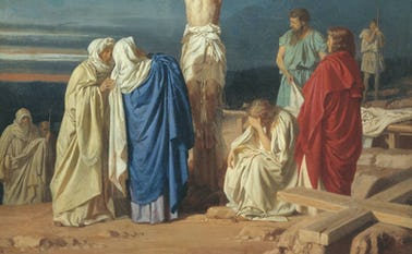 Stabat Mater er en kristen salme der skildrer Marias lidelse som Jesu Kristi moder under Jesus korsfæstelse. Her er samme tema fortolket af en maler