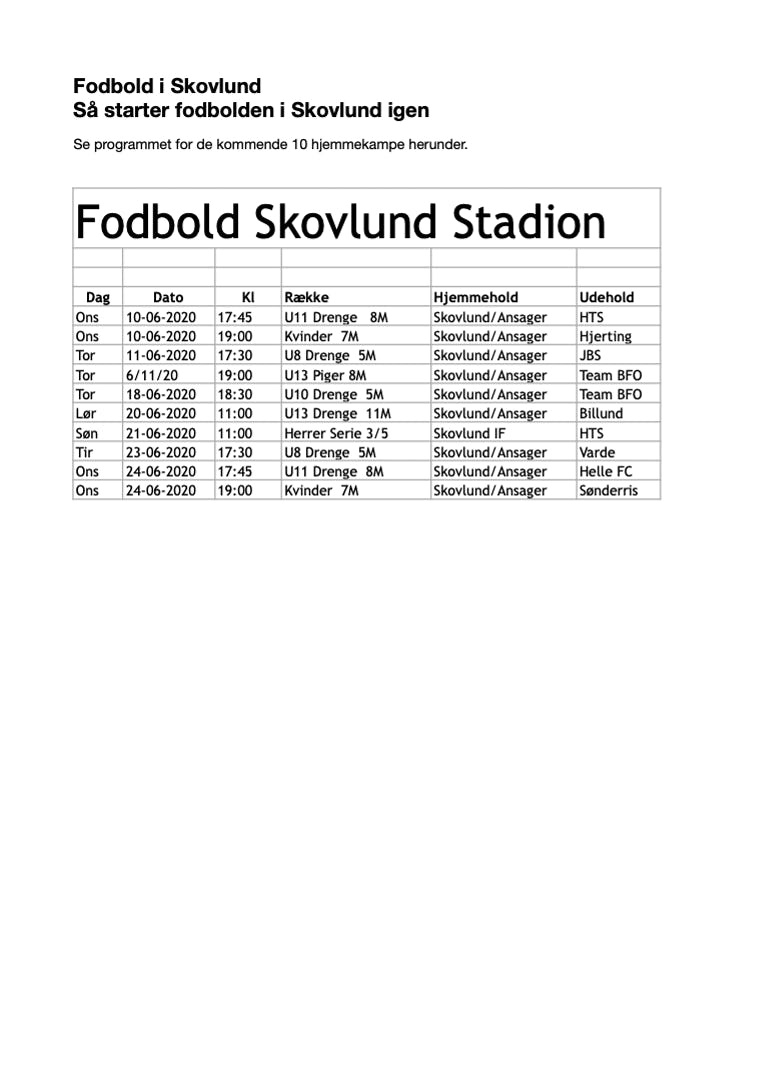 Fodbold i Skovlund